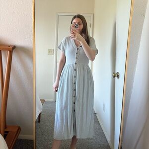 Neuflora Striped Button-Down Maxi Dress